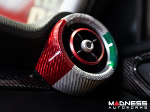 Alfa Romeo Giulia Interior Air Vent Cover Trim Kit - Carbon Fiber - Front Set - Italian Theme - Feroce Carbon Alfa Romeo Giulia Interior Air Vent Cover Trim Kit - Carbon Fiber - Front Set - Italian Theme - Feroce Carbon